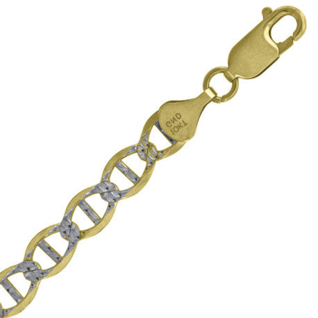 10kt-Gold Pave Mariner Chain 150
