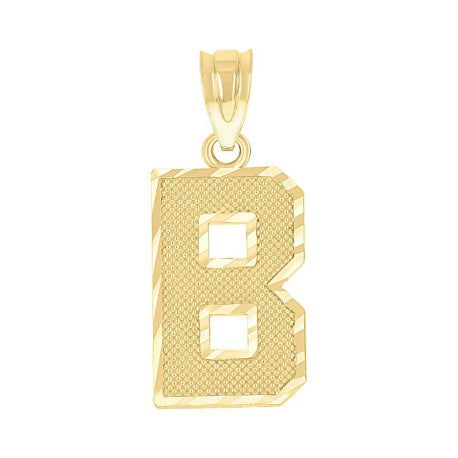 10Kt Gold Initial Letter Pendant "B"