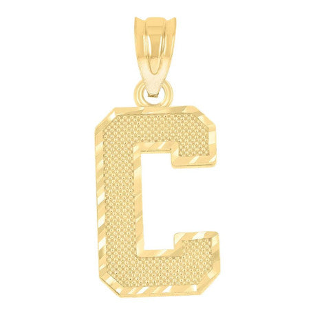 10Kt Gold Initial Letter Pendant "C"