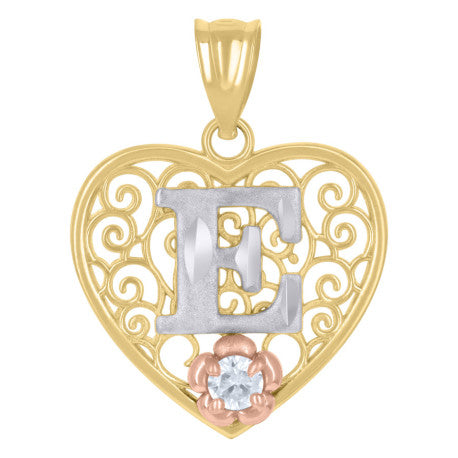 10Kt Gold Pendant "E" Initial