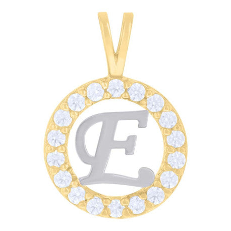 10Kt Gold Initial Letter Pendant "E"