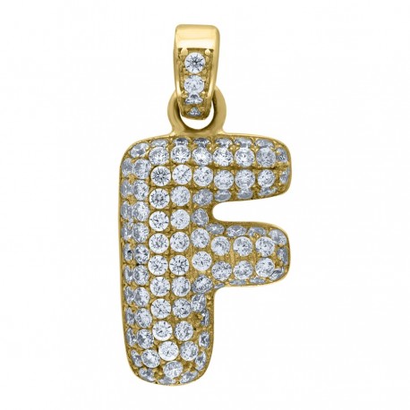 10Kt-Gold Pendant "F" Initial