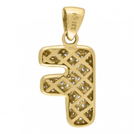 10Kt-Gold Pendant "F" Initial
