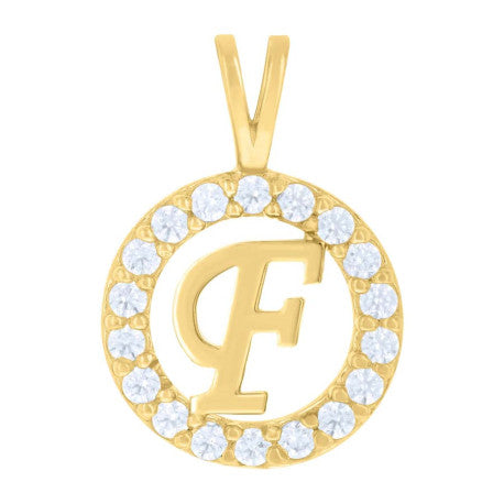 10Kt Gold Initial Letter Pendant "F"