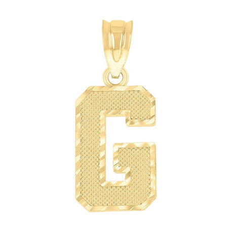 10Kt Gold Initial Letter Pendant "G"