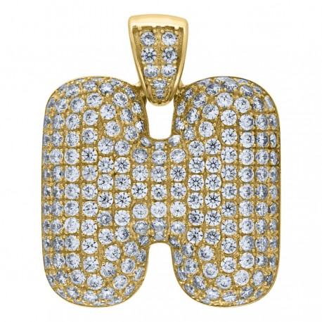 10Kt-Gold Pendant "H" Initial