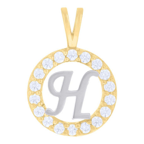 10Kt Gold Initial Letter Pendant "H"