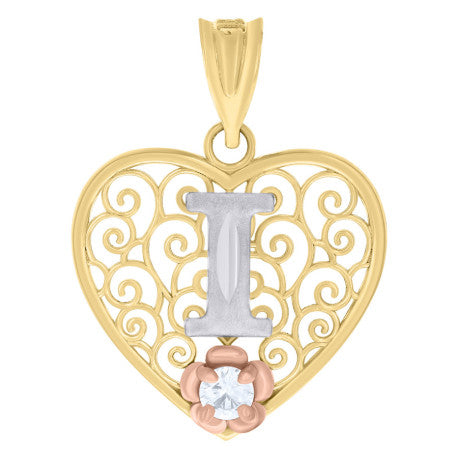 10Kt Gold Pendant "I" Initial