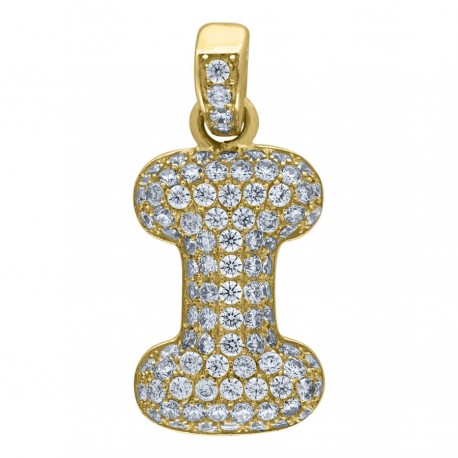 10Kt-Gold Pendant "I" Initial