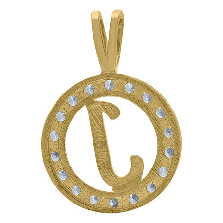 10Kt Gold Initial Letter Pendant "J"