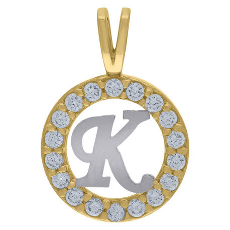 10Kt Gold Initial Letter Pendant "K"