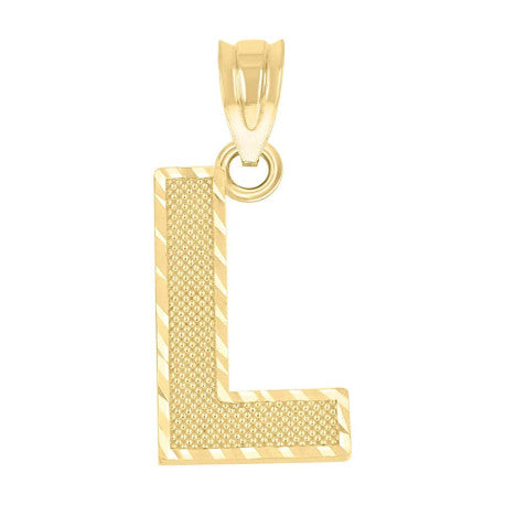 10Kt Gold Initial Letter Pendant "L"