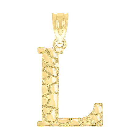 10Kt Gold Initial Letter Pendant "L"