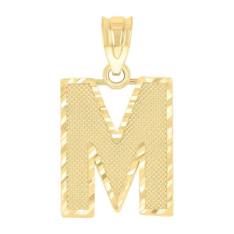 10Kt Gold Initial Letter Pendant "M"