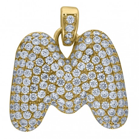 10Kt-Gold Pendant "M" Initial