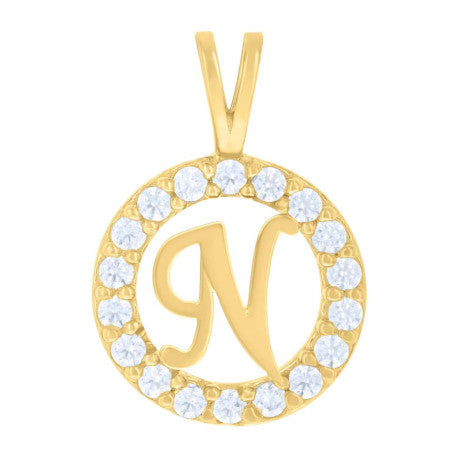 10Kt Gold Initial Letter Pendant "N"
