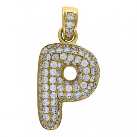 10Kt-Gold Pendant "P" Initial