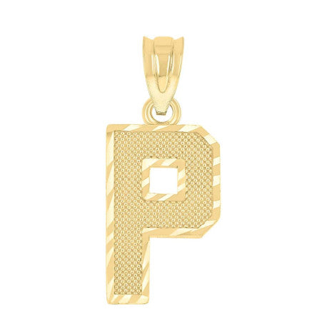 10Kt Gold Initial Letter Pendant "P"