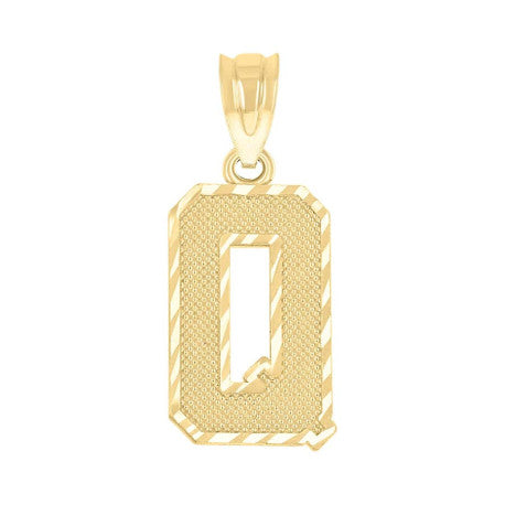 10Kt Gold Initial Letter Pendant "Q"