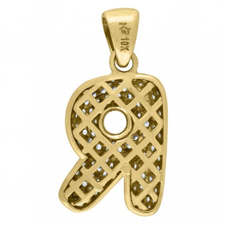 10Kt-Gold Pendant "R" Initial