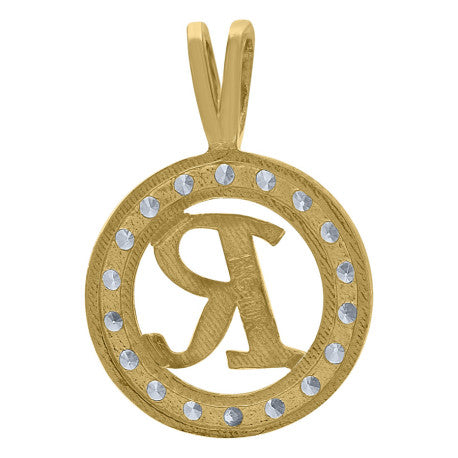 10Kt Gold Initial Letter Pendant "R"