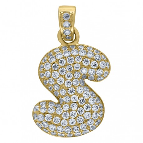 10Kt-Gold Pendant "S" Initial