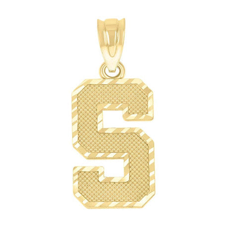 10Kt Gold Initial Letter Pendant "S"