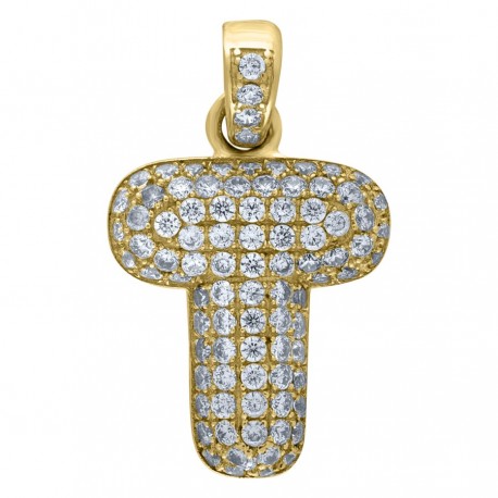 10Kt-Gold Pendant "T" Initial