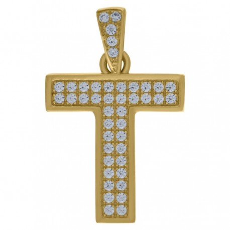 10Kt-Gold Pendant "T"