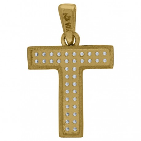 10Kt-Gold Pendant "T"