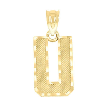 10Kt Gold Initial Letter Pendant "U"