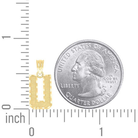10Kt Gold Initial Letter Pendant "U"