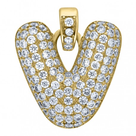 10Kt-Gold Pendant "V" Initial