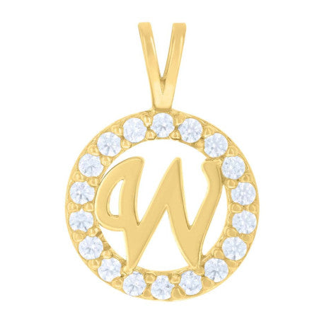 10Kt Gold Initial Letter Pendant "W"