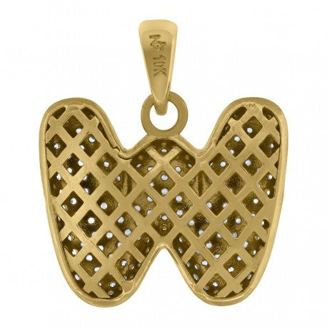 10Kt-Gold Pendant "W" Initial