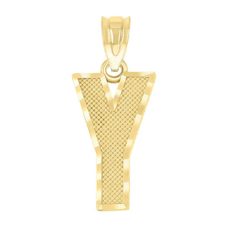 10Kt Gold Initial Letter Pendant "Y"