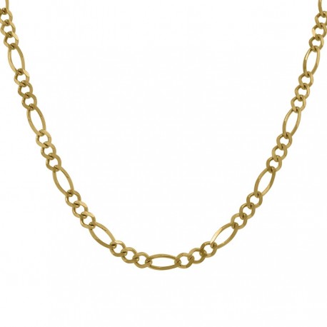 10kt-Gold Plain Figaro Chain 080-10"