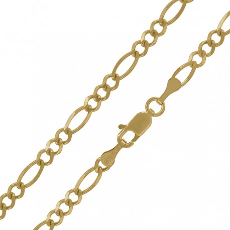 10kt-Gold Plain Figaro Chain 080-10"