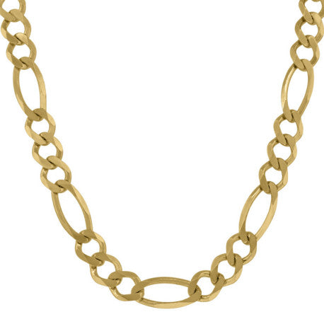 10kt-Gold Plain Figaro Chain 180