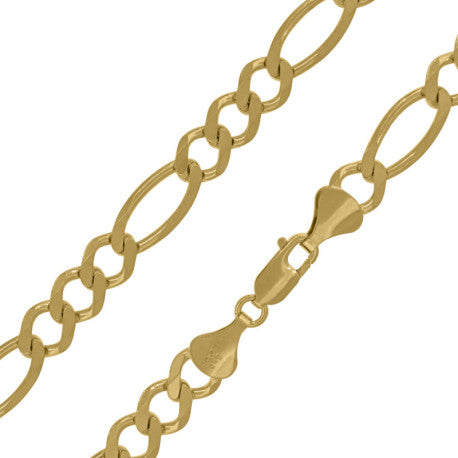 10kt-Gold Plain Figaro Chain 180