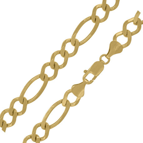 10kt-Gold Plain Figaro Chain 210