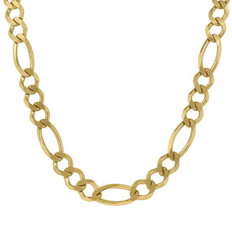 10kt-Gold Plain Figaro Chain 210