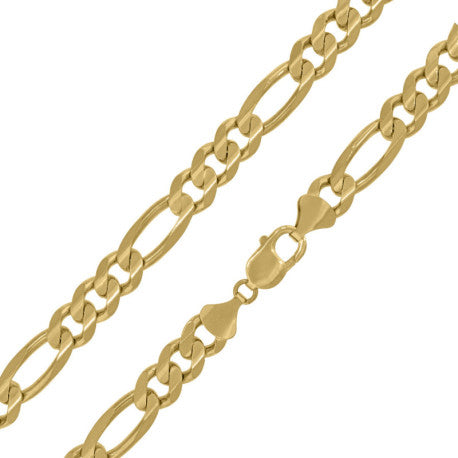 10kt-Gold Plain Figaro Chain 250