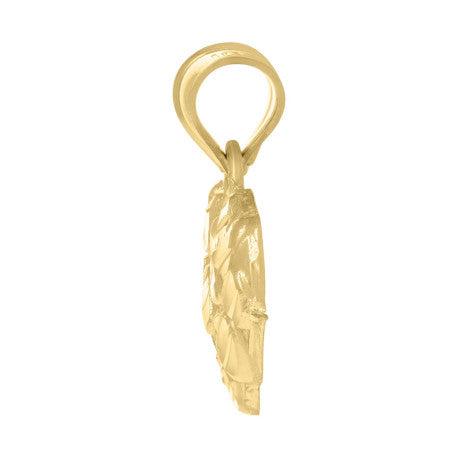 10Kt Gold Dome Puffy Heart Nugget Pendant