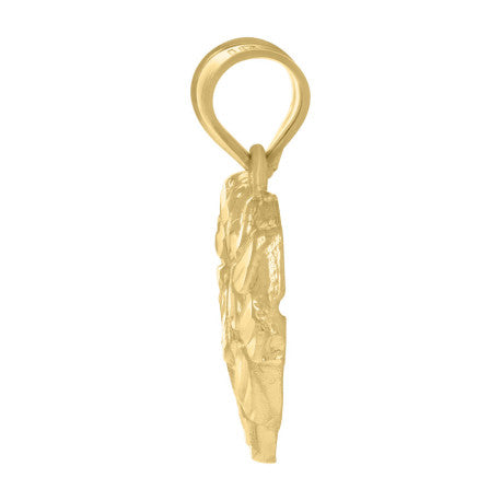 10Kt Gold Dome Puffy Heart Nugget Pendant