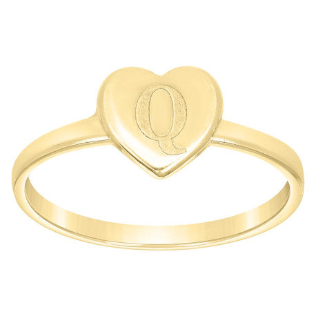 10Kt Gold Ring Letter "Q"