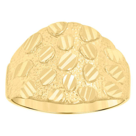 10Kt Gold Cz Nugget Ring