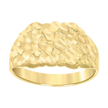 10Kt Gold Cz Nugget Ring