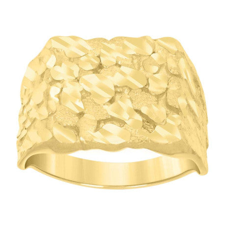 10Kt Gold Cz Nugget Ring