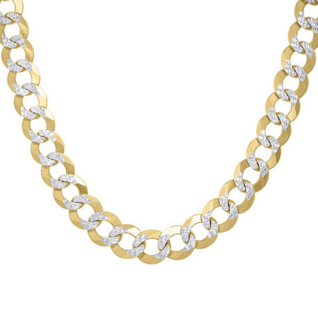 10kt Gold Solid  Cuban Pave  330 Chain